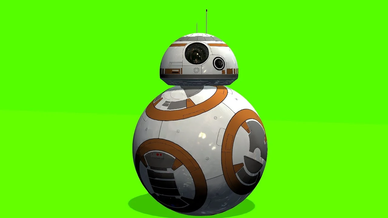 Star Wars BB-8 droid - different green screen animation - free use